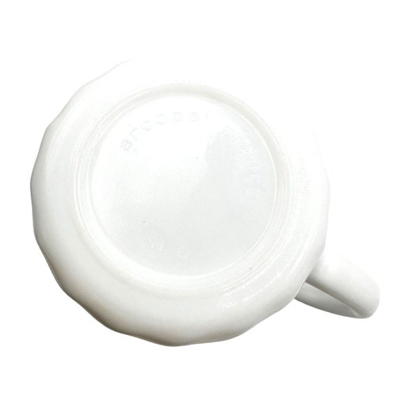 White Milk Glass Blue Floral Arcopal France Honorine Mug Coffee Tea Cup 8 oz - Picture 7 of 10